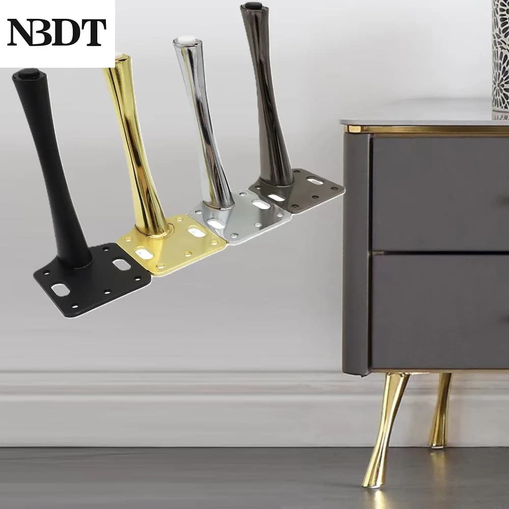 4 Pezzi Gambe Inclinabili per Mobili in Zinco Oro Argento Titanio Nero Oro