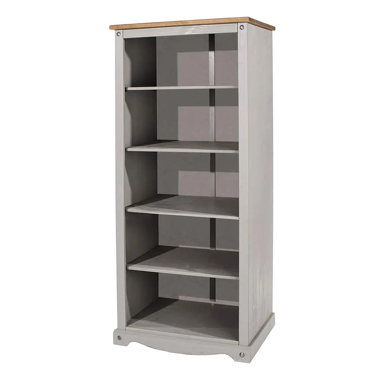 5-Shelf Wood Bookcase Gray Storage Organizer Home Office 60", Customized