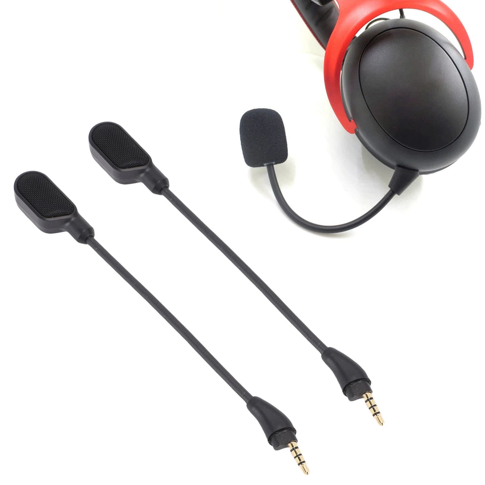 Microfono per cuffie da gioco da 2 pezzi, adatto per cuffie da gioco cablate HyperX Cloud III, con cancellazione del rumore, microfono staccabile da 3,5 mm