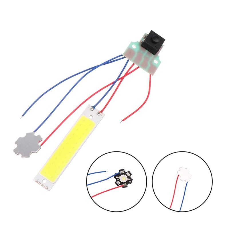 Pannello LED Doppio con Interruttore di Controllo DC 3.7-5V, Accessorio Fai-da-Te per Torcia, Illuminazione Notturna, Lampada da Scrivania