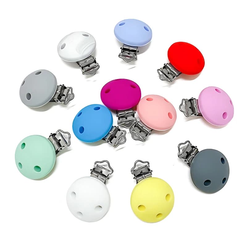 3 pz Silicone Circolare Ciuccio Clip Ciuccio Catena Titolare Succhietto Clip di Cura BPA Libero Ciuccio Catena Accessori