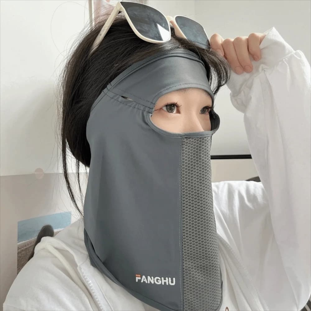 Fashion Solid Color Ice Silk Mask Sunscreen Face Veil Face Cover Face Scarves Elastic Face Gini Mask Cycling
