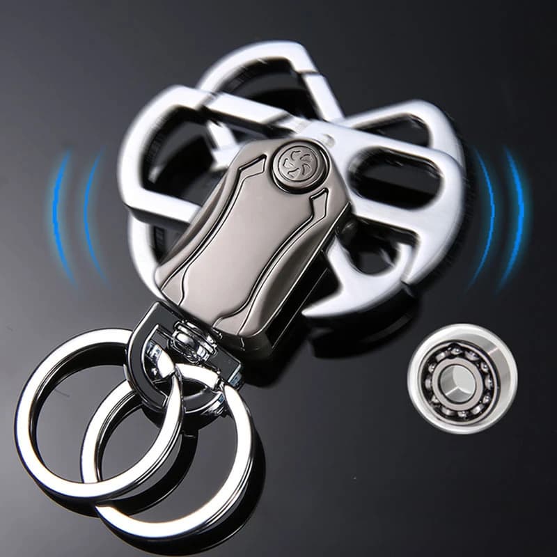 Portachiavi multifunzionale Fidget Spinner Portachiavi in materiale metallico Portachiavi ruotabile a 360 gradi con apribottiglie per regalo per ragazzi