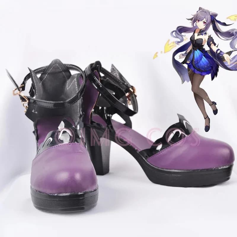 Genshin Impact Keqing Scarpe Cosplay Anime Stile cinese Halloween per uomo Gioco
