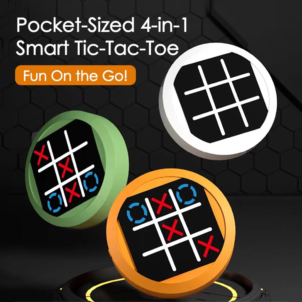 Console di Gioco Elettronica Portatile 4 in 1 Tic Tac Toe, Gioco Interattivo per Feste, Regalo di Natale e Compleanno
