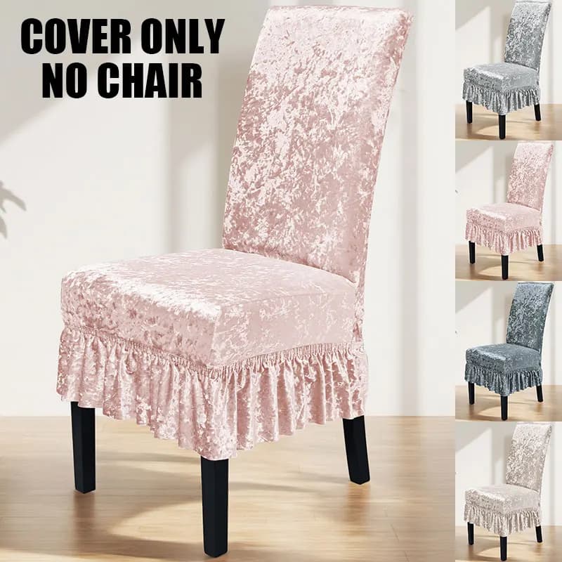 1/2/4/6 Elastic Velvet Cover Parts Removable with Ribbed Edges, Universal Protective Cover for Hotel and Home Chairs