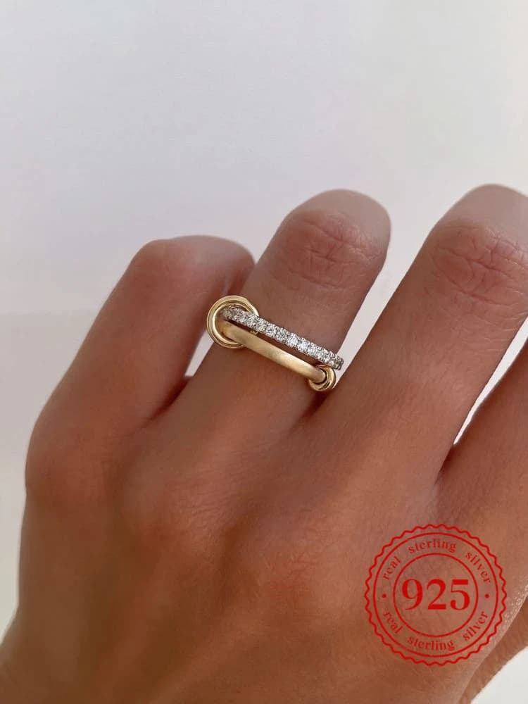 Anello in Argento Sterling 925 con Zircone Bianco Circolare di Alta Qualità per Donne, Gioiello Elegante per Matrimoni, Feste e Uso Quotidiano