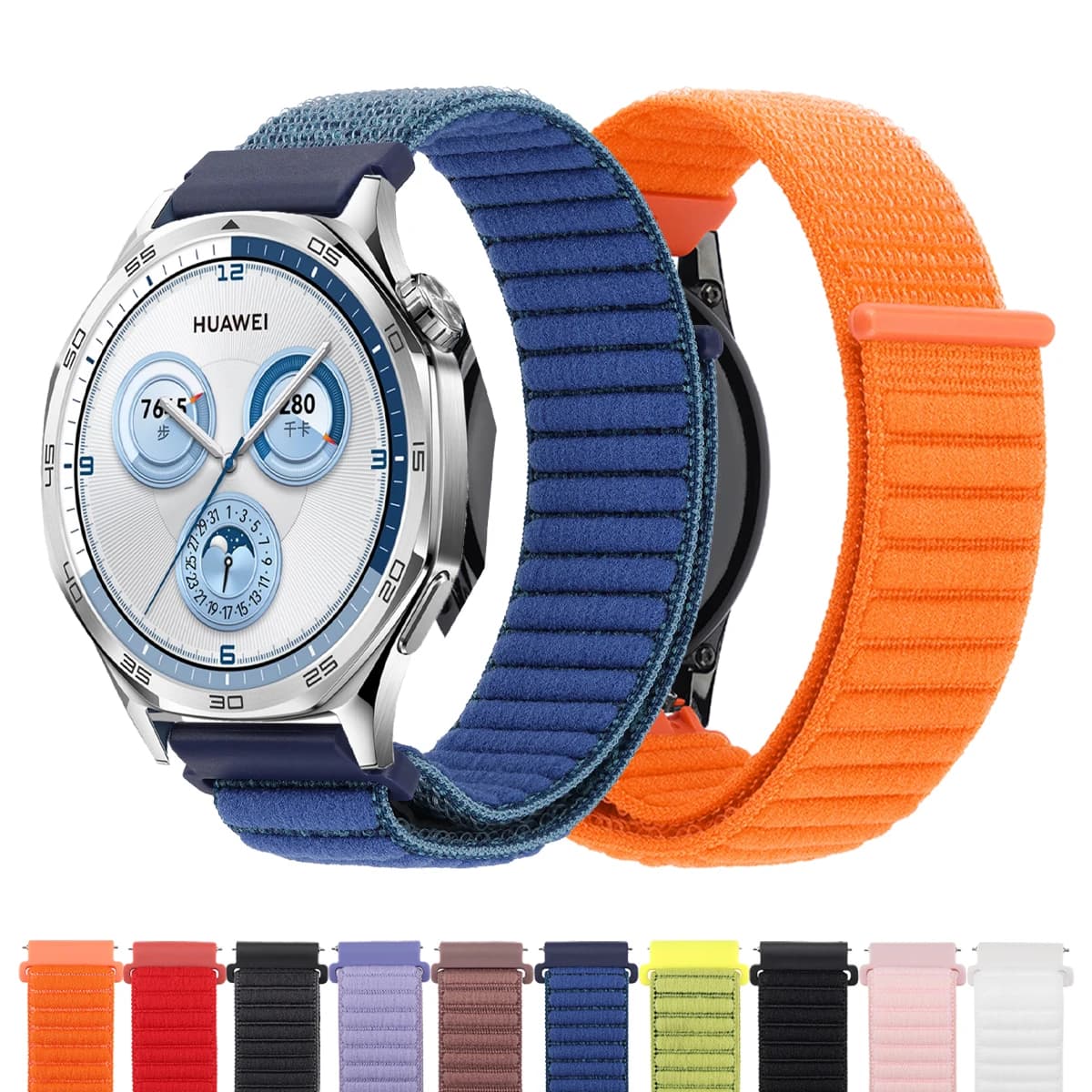 Cinturino in nylon da 20/22mm per HUAWEI Watch 5/GT5 GT4 GT3 pro 46mm Velcro Band HONOR Magic Watch 4 GS 3i Pro ES Sostituisci i braccialetti