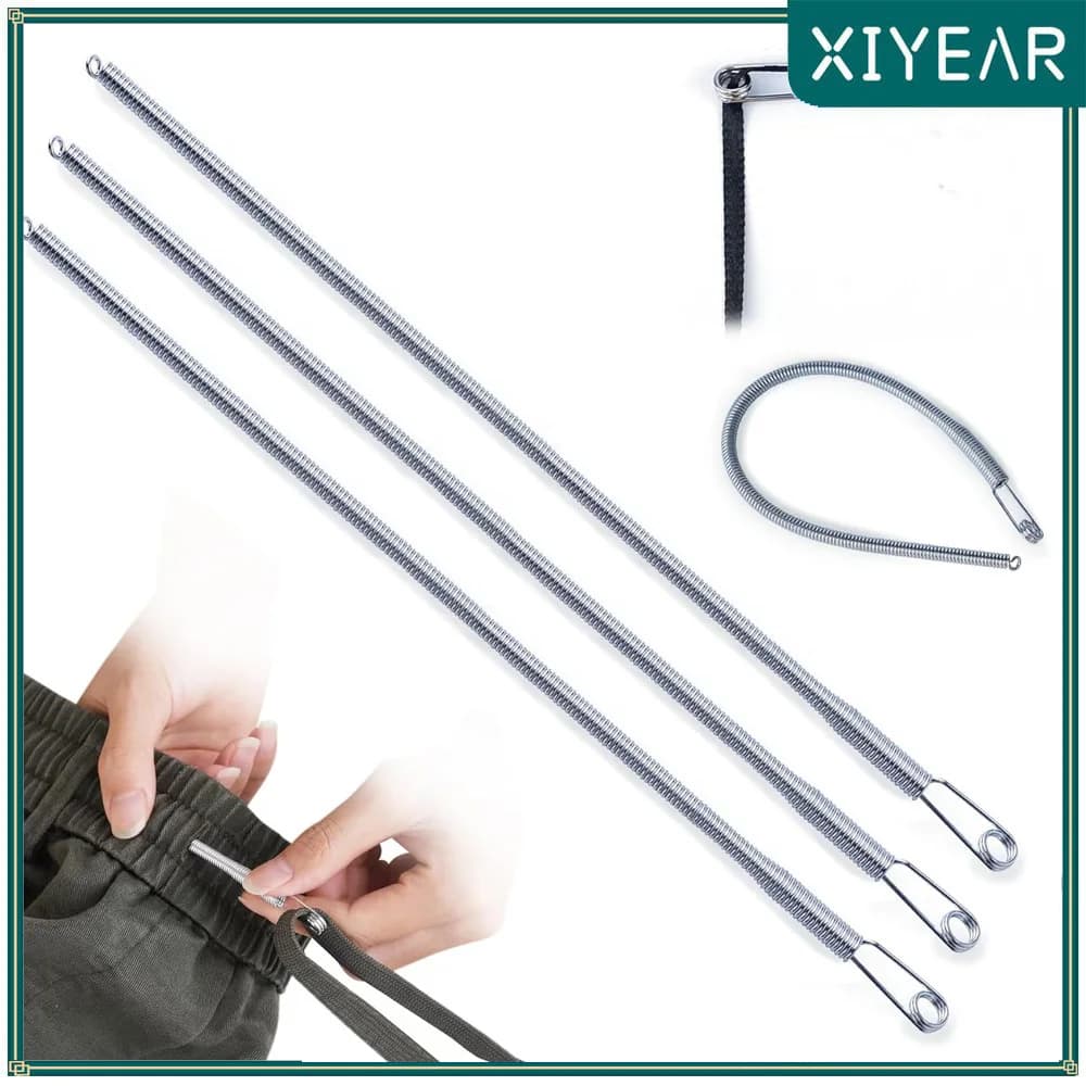 Multi-purpose tool for threading the rope DIY folding spring with Drawstring to thread clips for sewing to pull strings Handmade elastic band