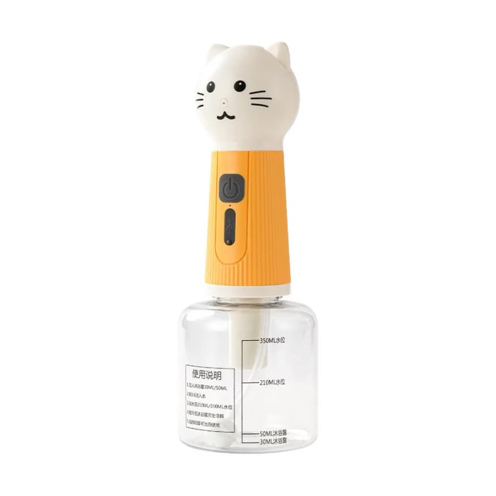 Dispenser di Schiuma per Animali Domestici con Ricarica USB, Macchina Automatica per la Pulizia, Schiuma Elettrica Intelligente per Shampoo per Cani, Dispenser di Sapone a Forma di Gatto