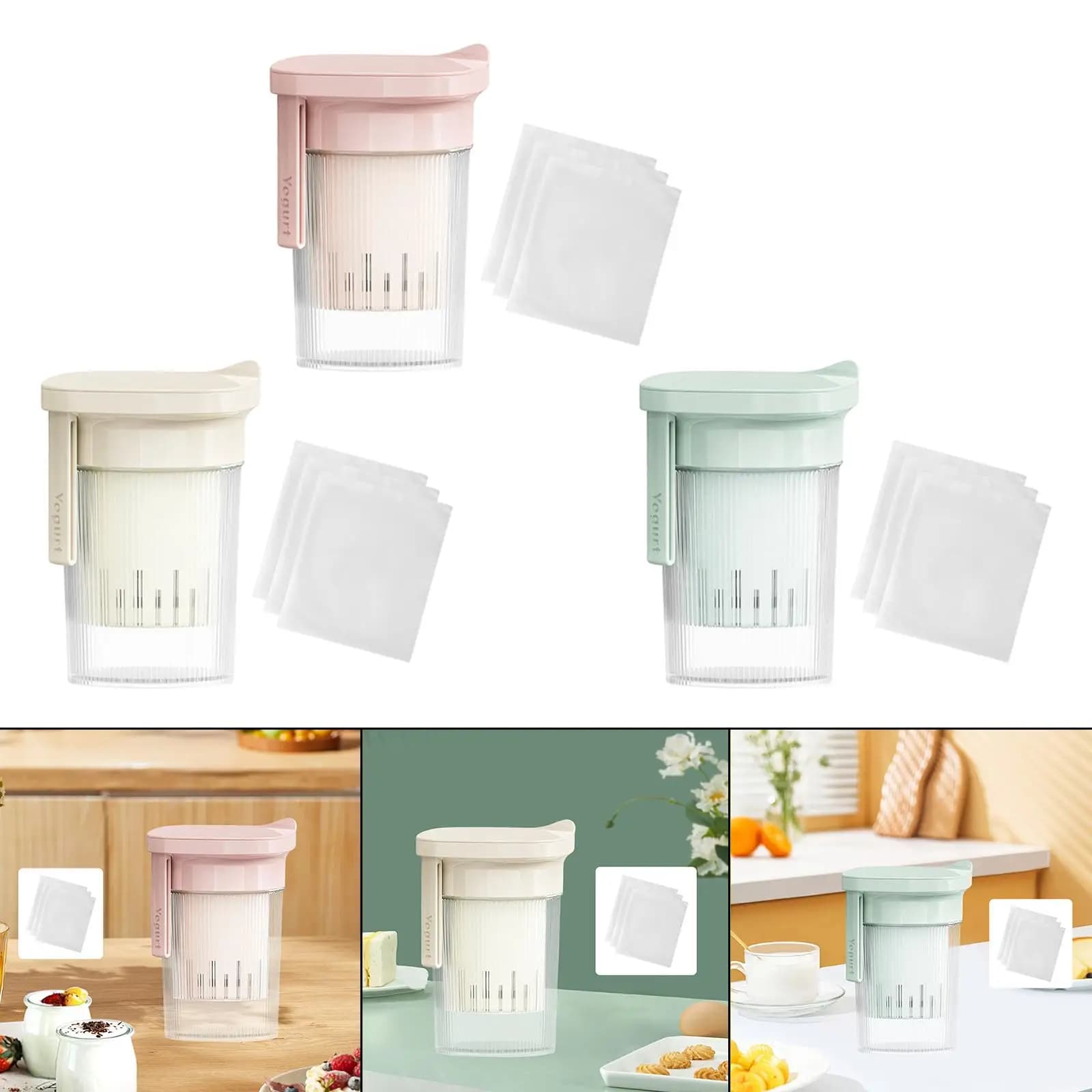 Coconut for Greek yogurt Reusable for dry yogurt Colino for spring pressure filtration Milk serum separator for tea, cheese, milk, nuts juice