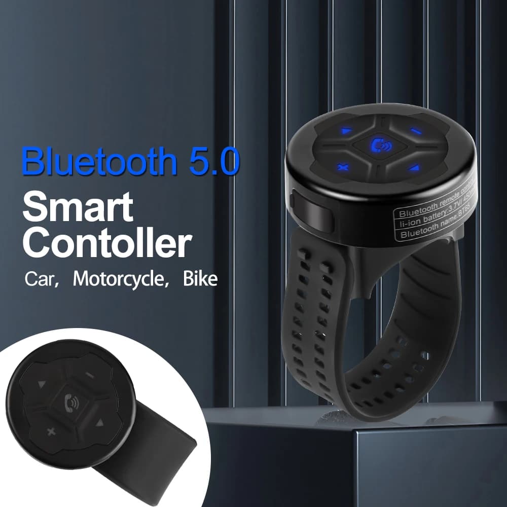 Bluetooth 5.0 Smart Wireless Remote Control Universal Waterproof Multimedia Controller for Motorcycle Headset Bike Handlebar