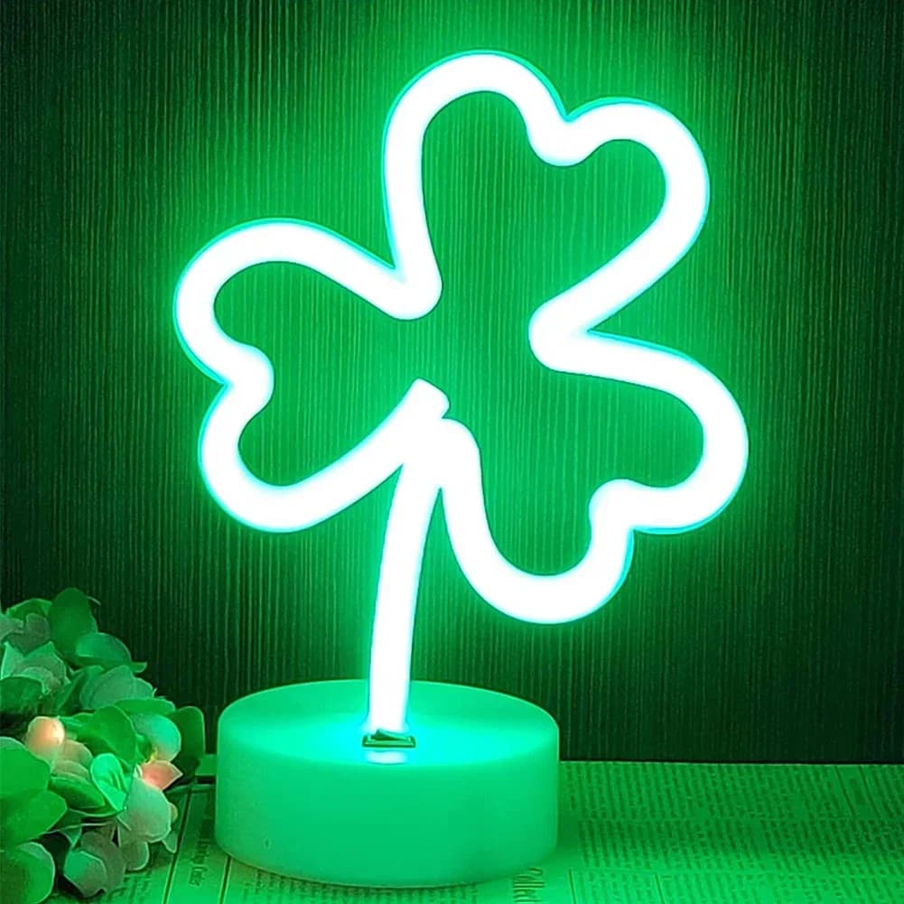 Room Decor Flamingo Clover albero di cocco Cactus Neon Light Sign LED Night Light USB o lampada da tavolo a batteria per decorazioni domestiche