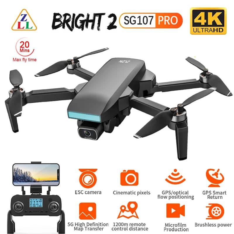 ZLL SG107 PRO Drone 4K professionale ESC Camera GPS flusso ottico 5G WIFI Brussless pieghevole RC Quadcopter SG107PRO Mini Dron