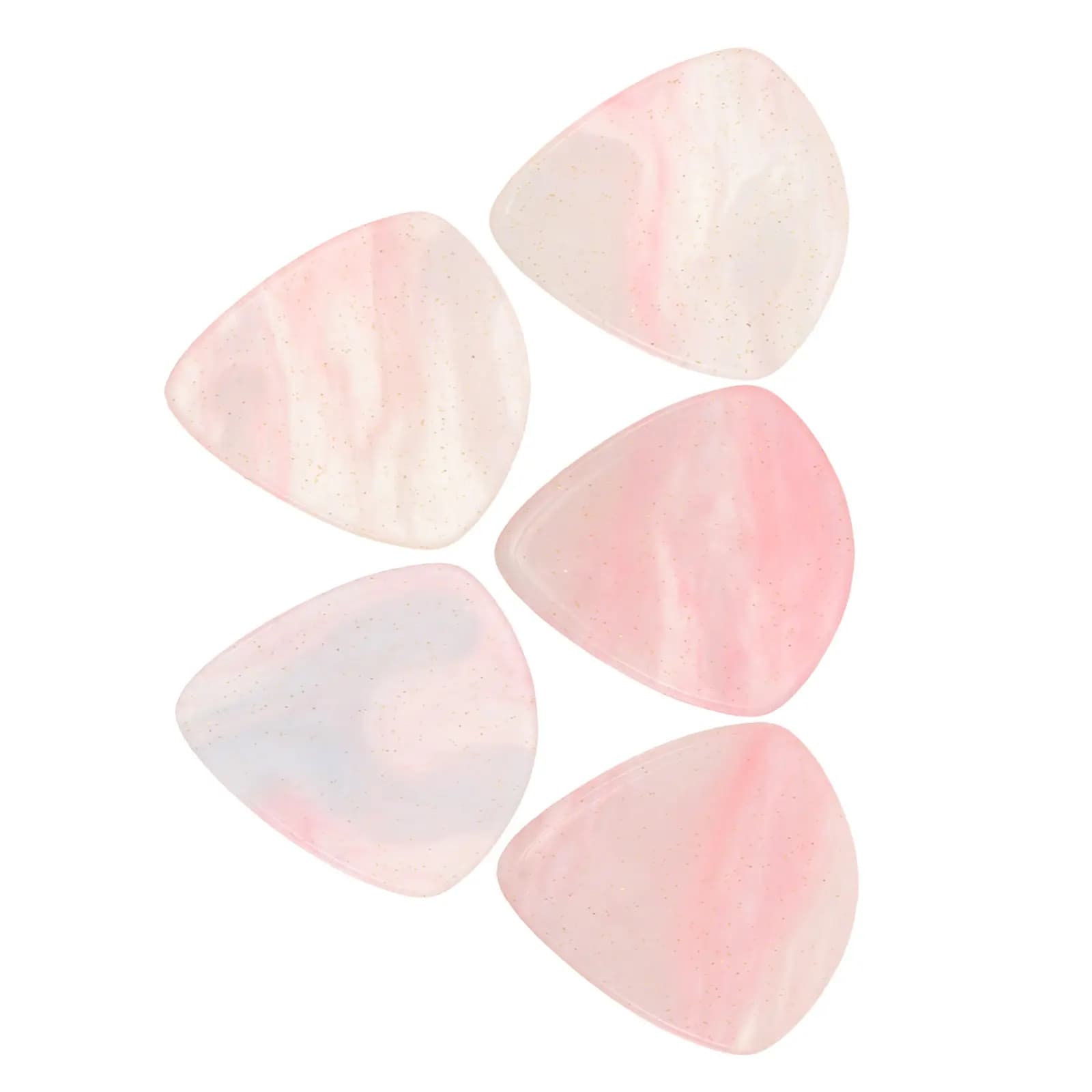Set di 5 Plettri per Chitarra a Forma di Cuore in Resina, Lisci e Confortevoli per Chitarra Elettrica, Basso, Ukulele, Eleganti e di Ricambio