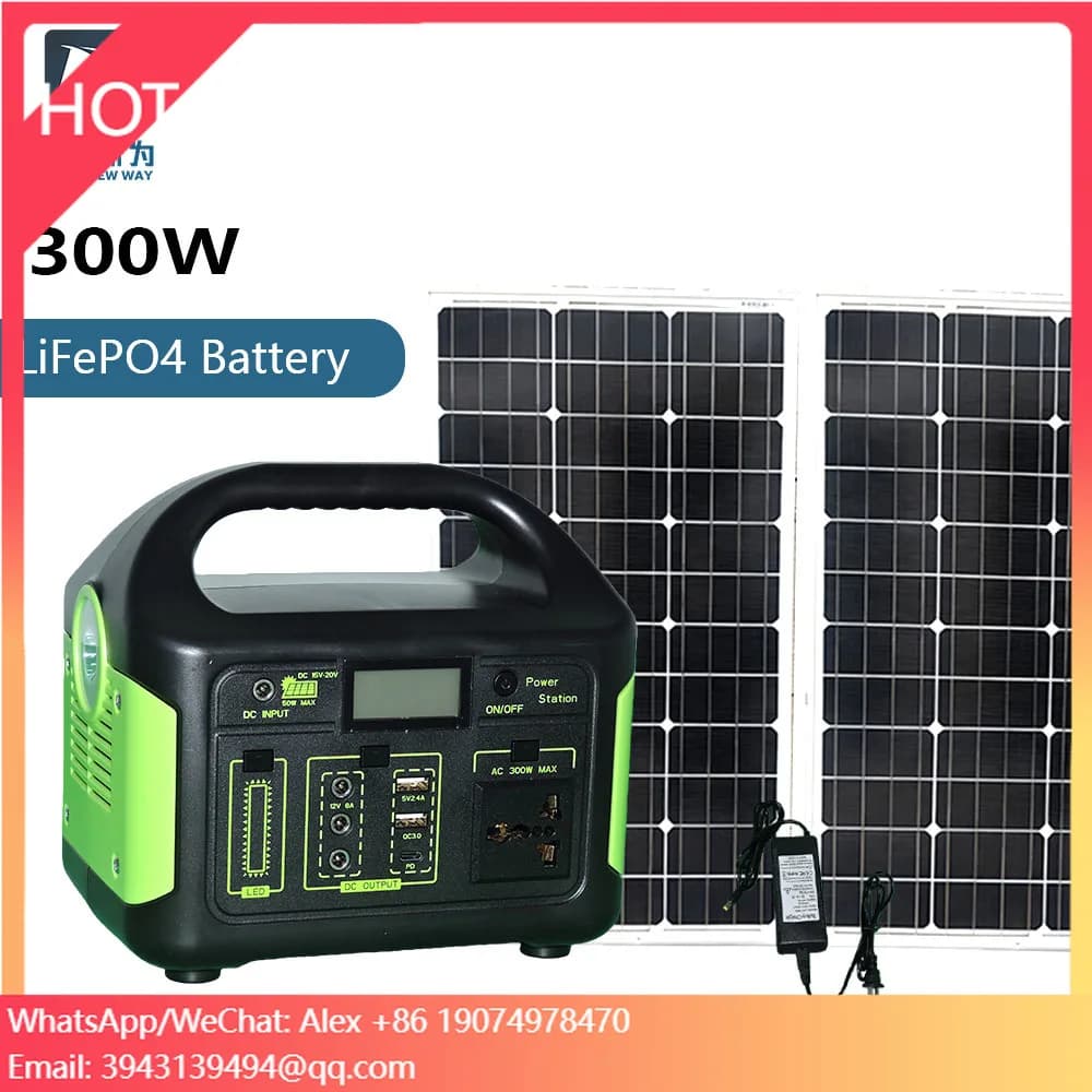 Generatore Solare Portatile 110v 220v 100w/300w/500w Onda Sinusoidale Pura per Campeggio, Emergenze, Casa, Esterni - Mini Stazione di Alimentazione Solare