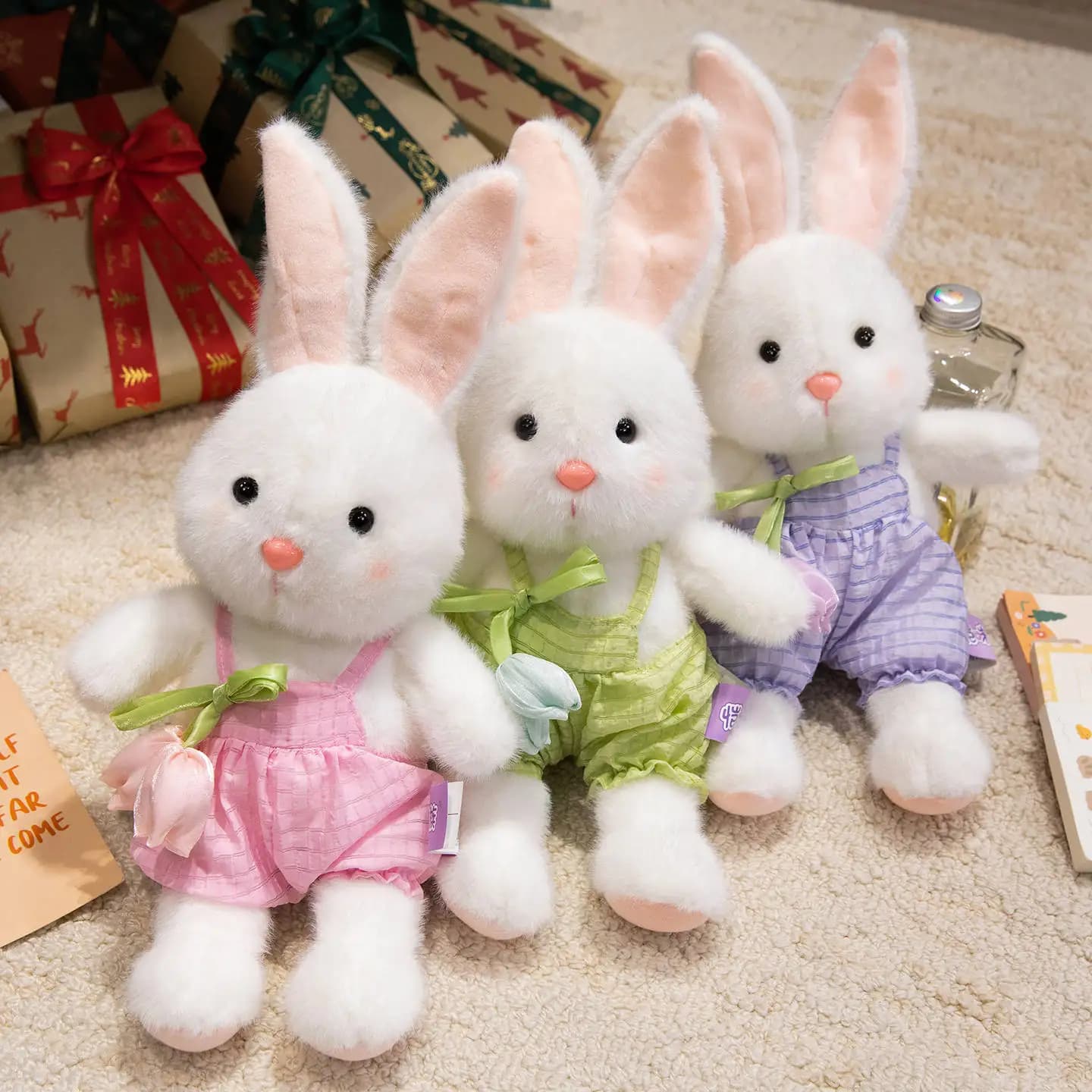 Peluche Coniglio Tulipano da 35 cm, Simpatico Compagno di Gioco, Cuscino per Dormire, Regalo di Compleanno per Bambini