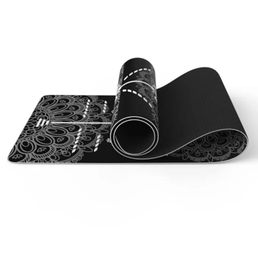 FOLAI Extra Yoga Mat Thick 6mm Anti-slip for HIIT Exercises, Pilates and Home Training, Black with Free Shipping Strap