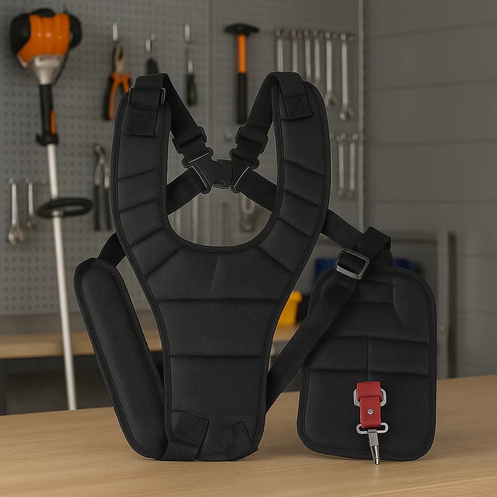 Cinghia a doppia tracolla, regolabile per decespugliatore, tosaerba, potatore, supporto comfort T