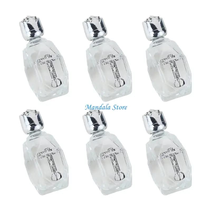 U2JC Pack Of 6 Christian Baptisms Bottles Clear Glass Holy Water Dispenser for Travel Church Use Essential Oil Container