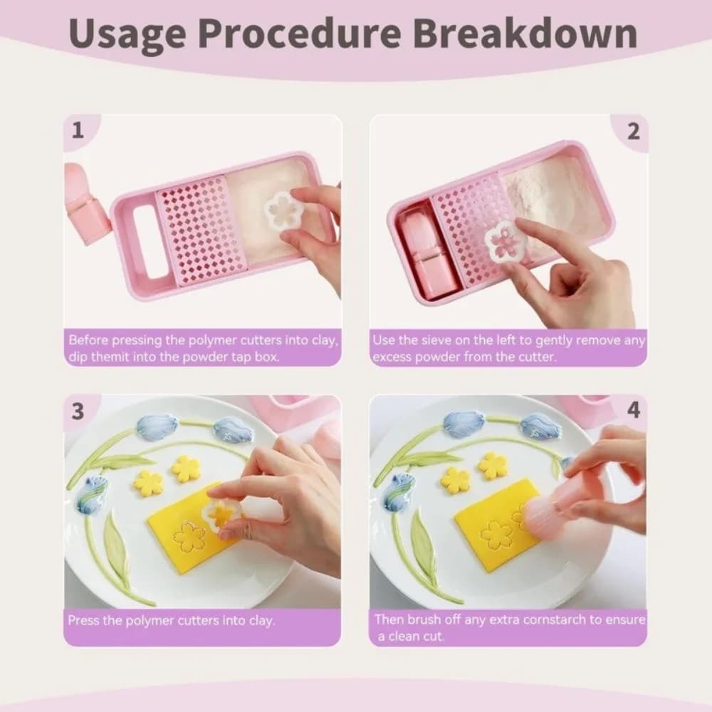 Non-Stick Polymer Clay Cutter Tool With Brush Sliding Lid Polymer Clay Crafting Tool Practical Clay Cutting Aid