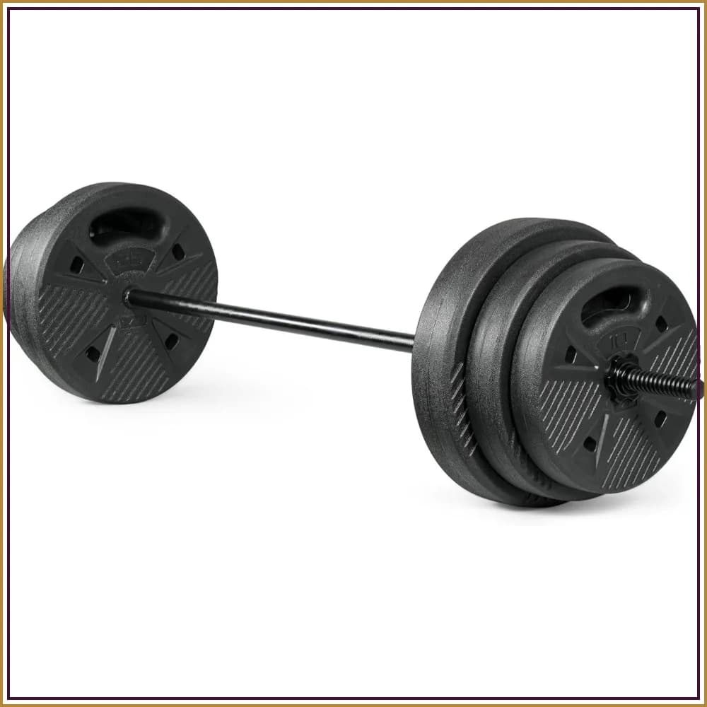CAP Threaded Barbell Set with 100 LB Grip Plates, 47" Bar, Star Collars, Home Gym Weight Set for Strength Training
