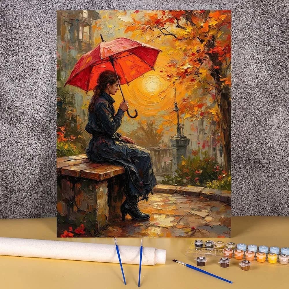 Scenery Painting By Numbers Oil HandPainted Acrylic Paint ,Paintbrushes can also be purchased separately.
