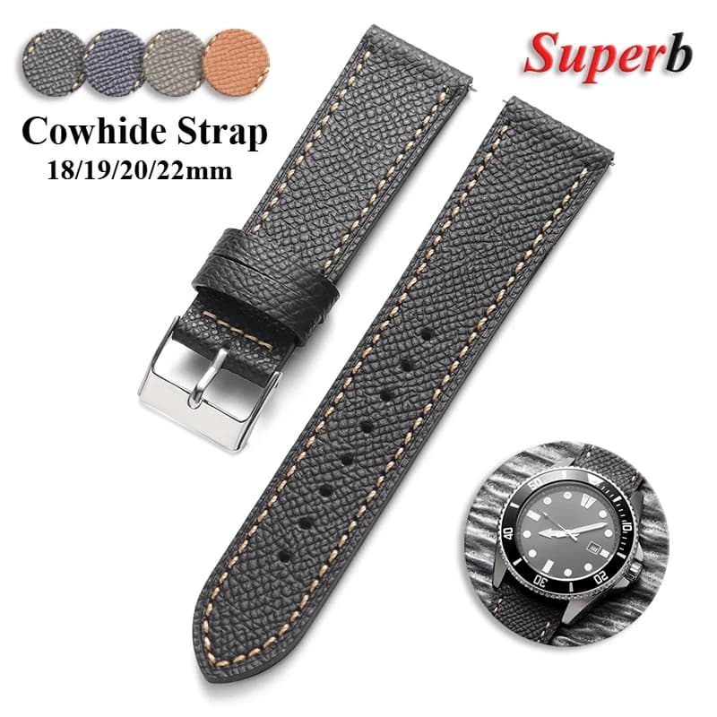 Braccialetti universali da donna per uomo con cinturino in pelle di vacchetta vintage per Seiko 18mm 19mm 20mm 22mm Accessori per orologi a sgancio rapido