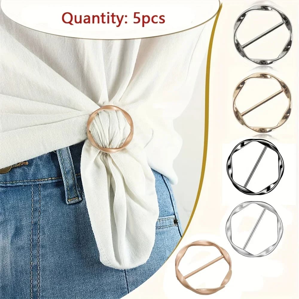Set of 5 pieces Adjustable metal buckles for shirts Scarves Belts Set of fashion accessories