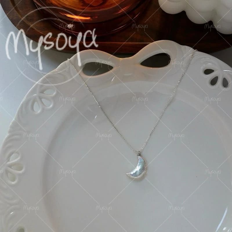 Collana con Pendente di Perle Barocche Bianche MYSOYA 10-15mm per Fidanzata, Adatta per Uso Quotidiano/Appuntamenti/Regalo Festa della Mamma A0567