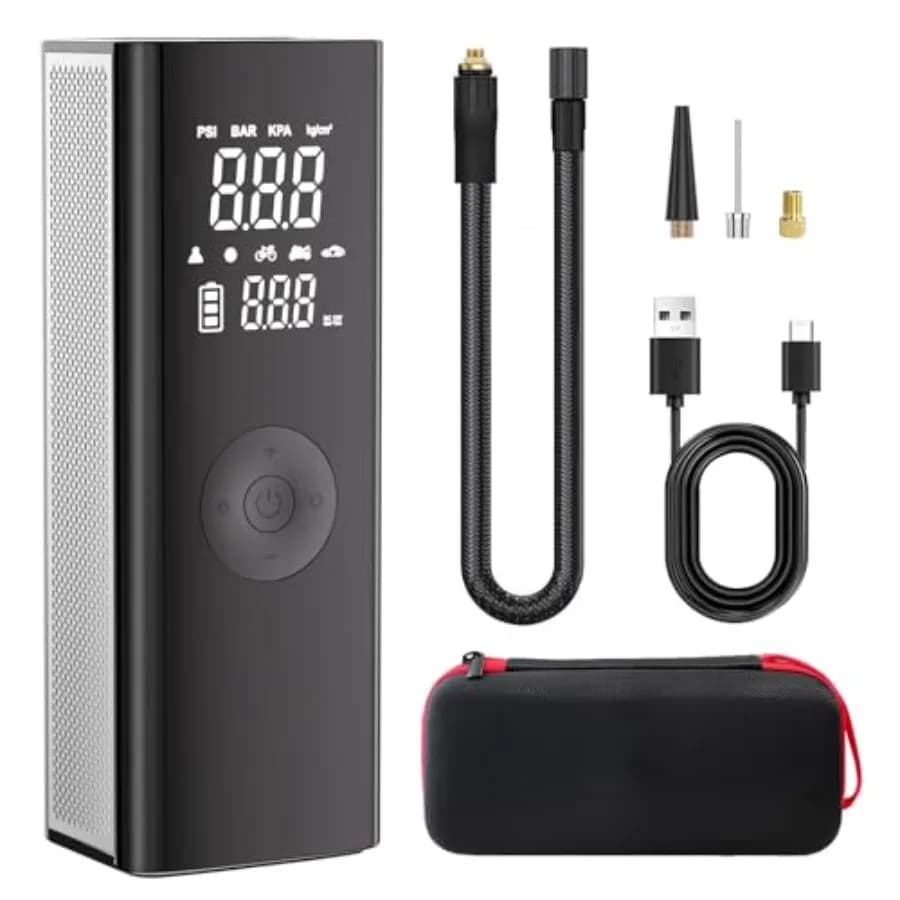 Compressore d'aria portatile per pneumatici, gonfiatore rapido 5X senza fili per pneumatici auto con batteria potente, 150 PSI