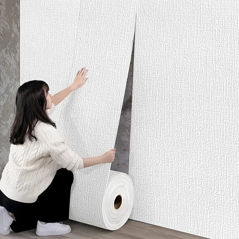 3D Lining Foam Stickers PVC self-adhesive wallpaper ispessita waterproof solid color for bedroom and living room wall renovation