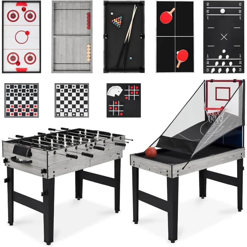 Best Choice Products Set da tavolo da gioco 13 in 1, ping pong, biliardino, basket, hockey ad aria, tiro con l'arco, scacchi, dama, scacchiera, bowling
