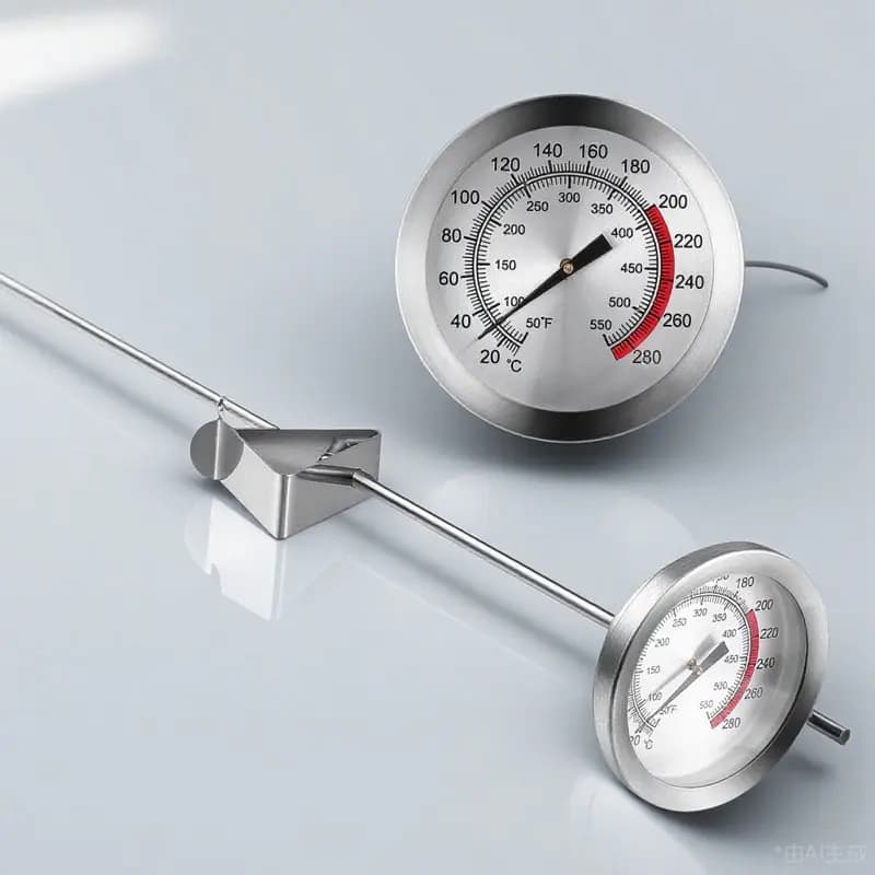 Termometro per Alimenti con Sonda in Acciaio Inox, Quadrante Grande Facile da Leggere, per Cucinare Carne, Tacchino, Manzo, Maiale, Prosciutto