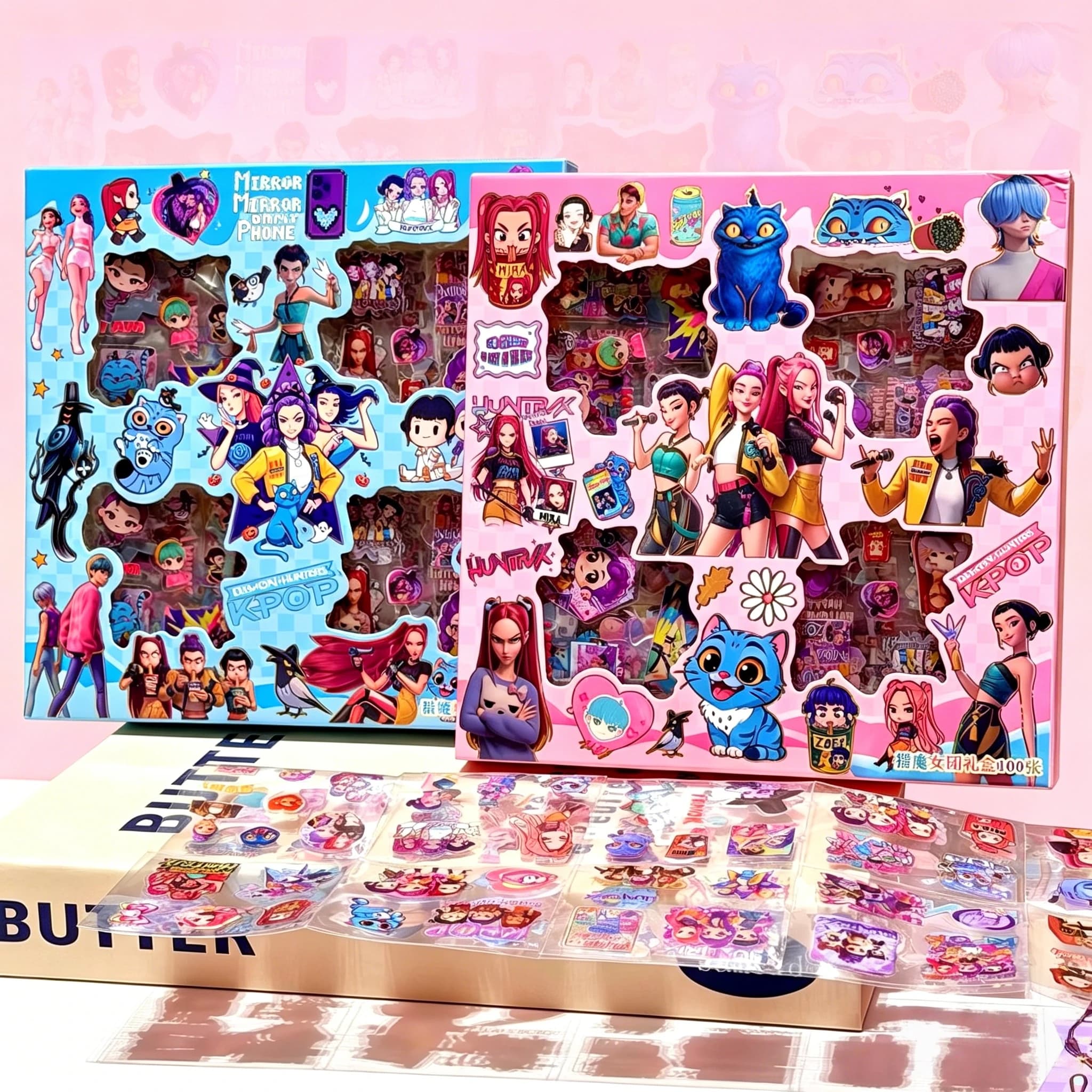 Set di 100 Adesivi Anime Cartoon Rumi Mira Zoey, Impermeabili, Decorativi Fai-da-Te per Chitarra, Quaderno, Valigie