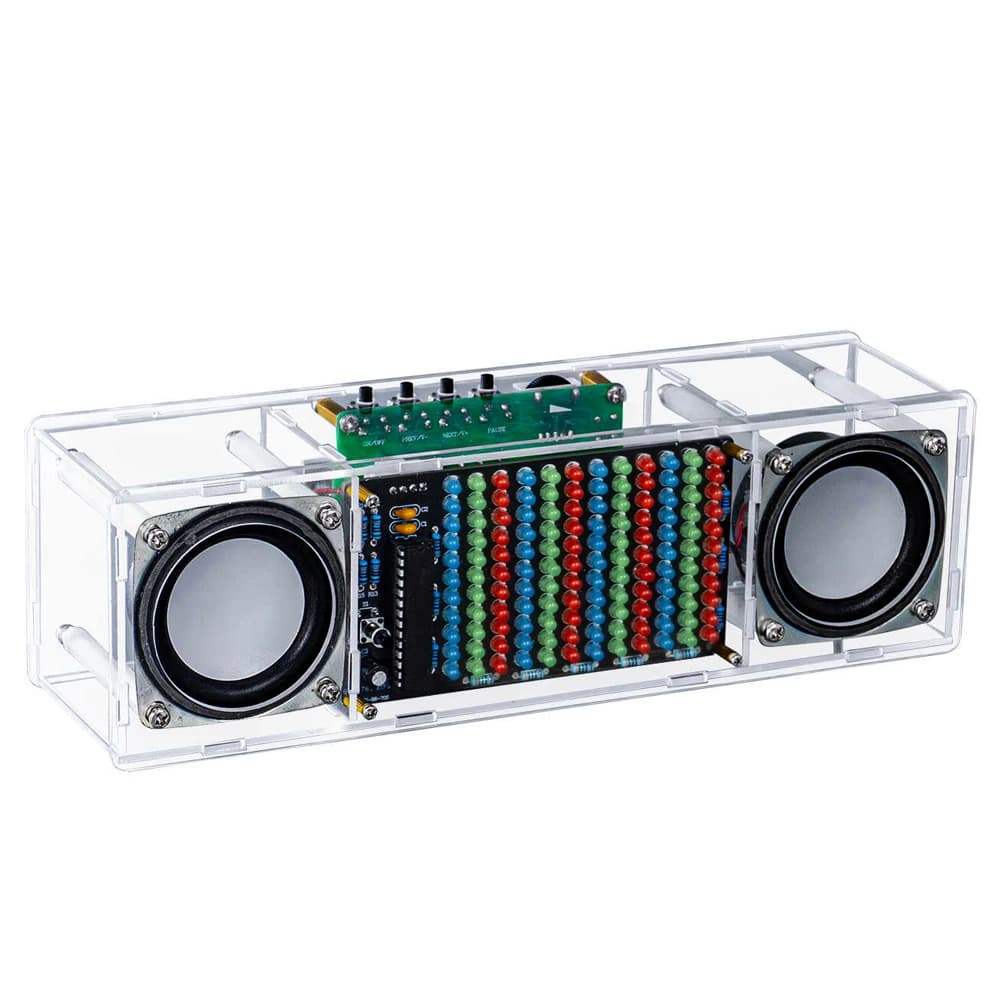 Kit altoparlante Bluetooth fai da te spettro musicale a LED elettronico MH-M18 pratica di saldatura a doppio canale altoparlante 3W amplificatore 8002 DC5V