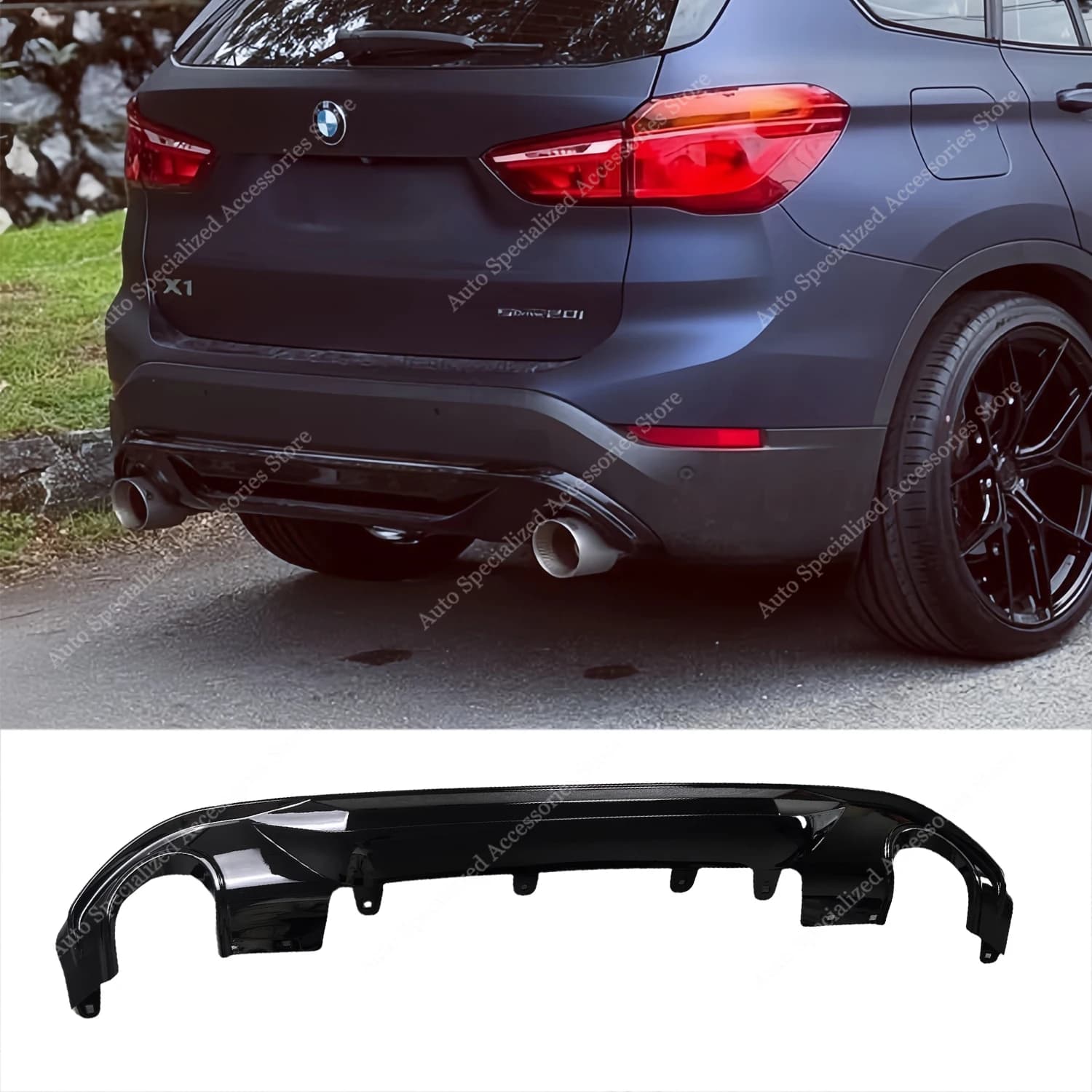 For Bmw X1 F48 Non M Sport MP Style Rear bumper Rear Splitter X1 20i 20d 25i 25d X-line 2015-2022 Bodykits Tuning