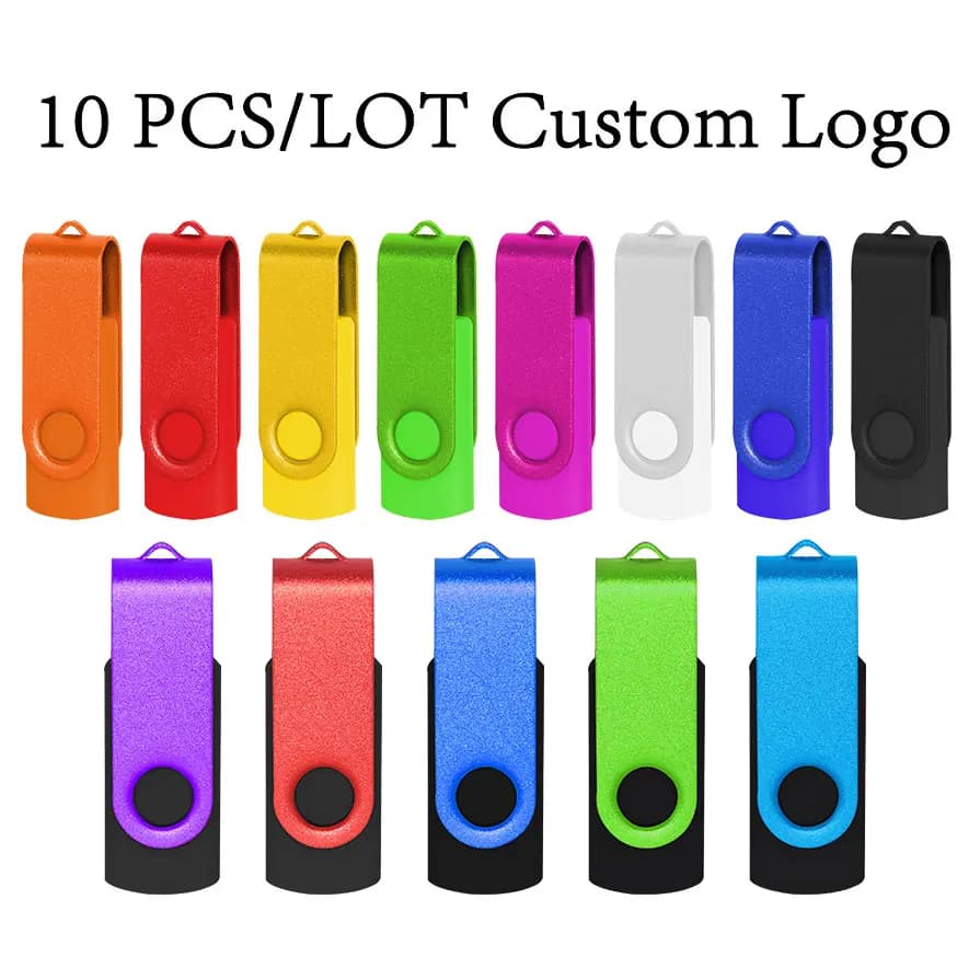 10 pz. USB 2.0 personalizzabili con logo, chiavetta USB da 32GB, 64GB, 4GB, 8GB, 16GB, memory stick, U Disk