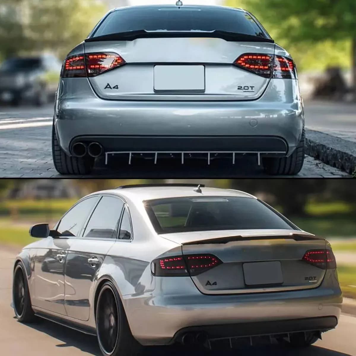 Spoiler Posteriore per Audi A4 B8 8K2 S4 RS4 S-line Berlina 2008-2012, Stile M4 Nero Lucido