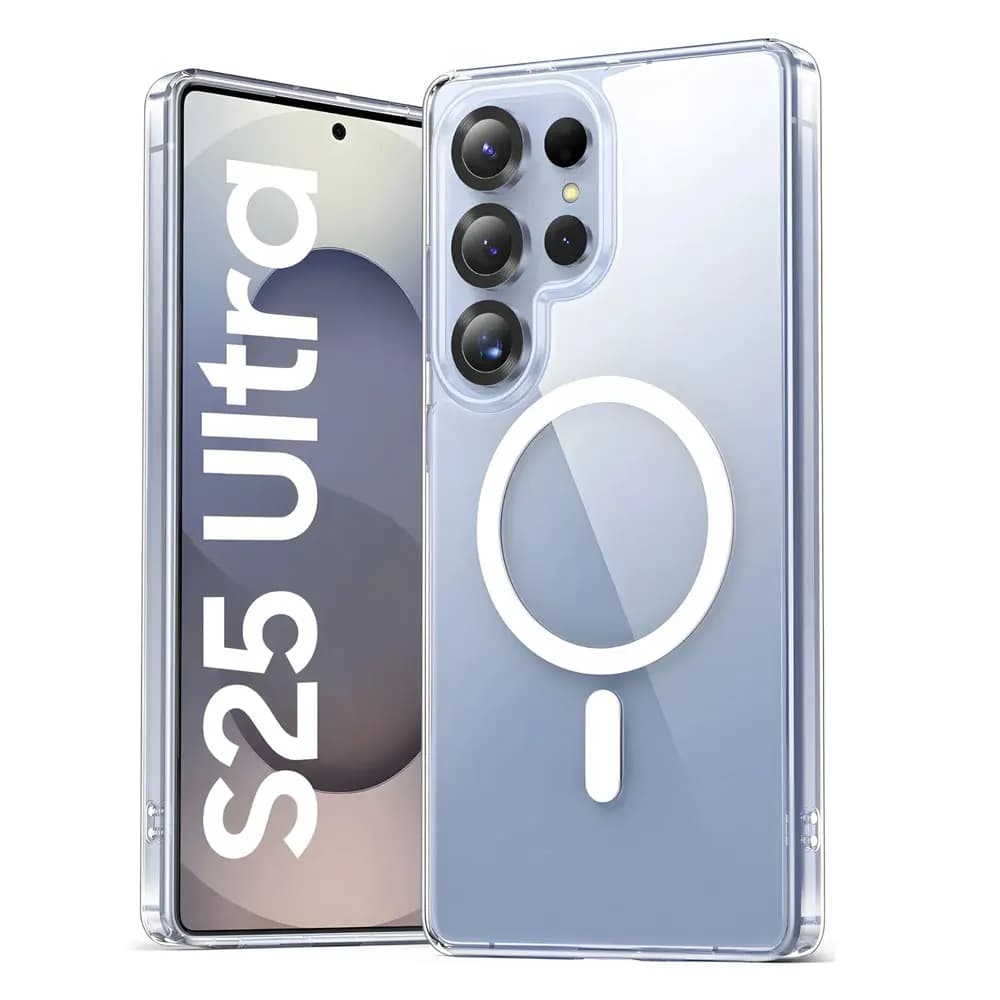 Custodia Magnetica Trasparente per Samsung Galaxy S26 S25 EDGE S24 S23 S22 Ultra Plus FE, Cover Morbida in TPU Antiurto Trasparente per Telefono