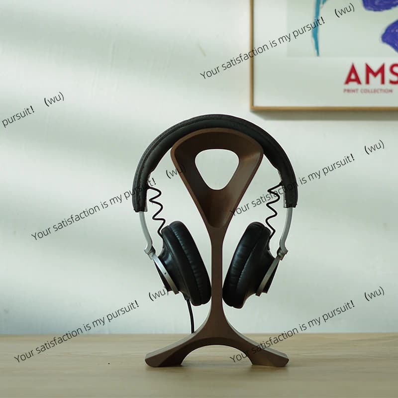 ZOCI-North American Chestnut Headphone Stand Black Walnut Organizer Eco-Friendly Wax Finish Holder Stable Durable Display Frame