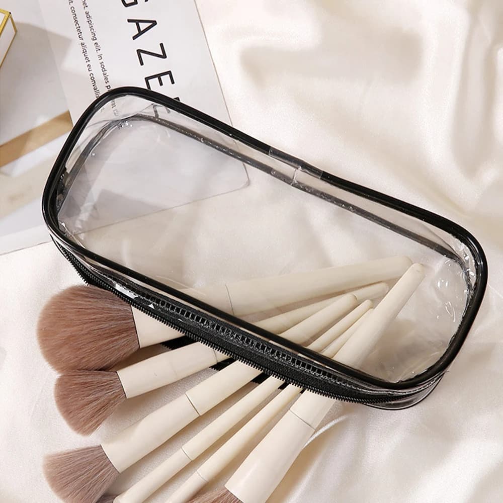 Borsa per il trucco trasparente Borsa per cosmetici da toilette da viaggio portatile Custodia impermeabile trasparente da donna Borsa per kit di lavaggio da viaggio a casa