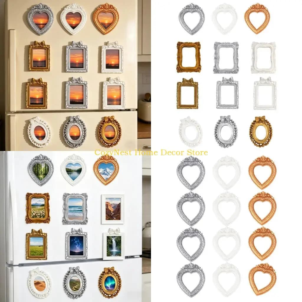 92MF 12 pezzi cornice per foto in miniatura in resina ovale rettangolare cornice per esposizione gioielli antichi per per