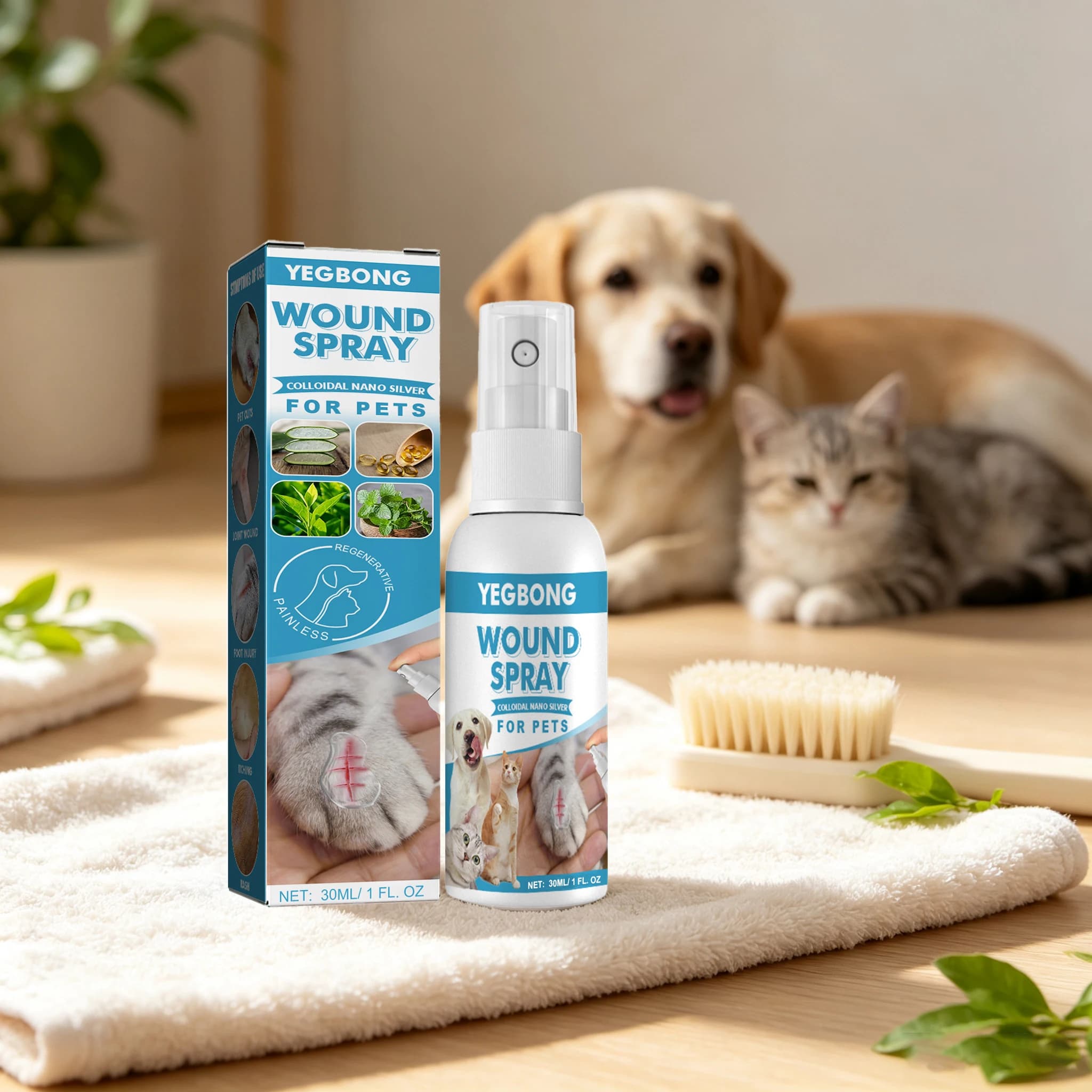 30ML Gentle Pet Topical Skin Care Spray Mild Formula Effective Soothing Itching Alleviates Irritation Pet Wound Care Spray