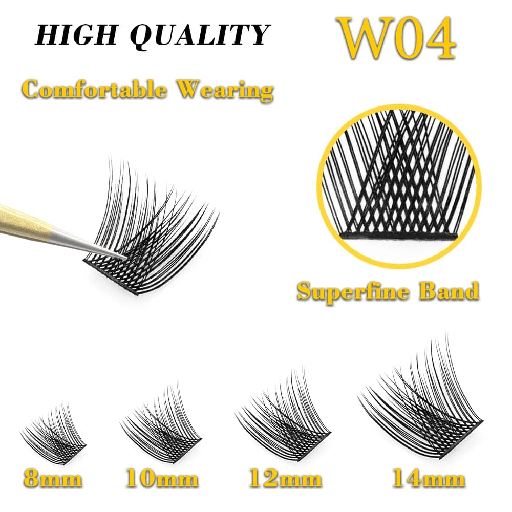 W04 Customer Customization 36 Packs Facial Eyelash Extended Facial Eyelash Segmented Fake Eyelashes Fake Volume 3D Natural