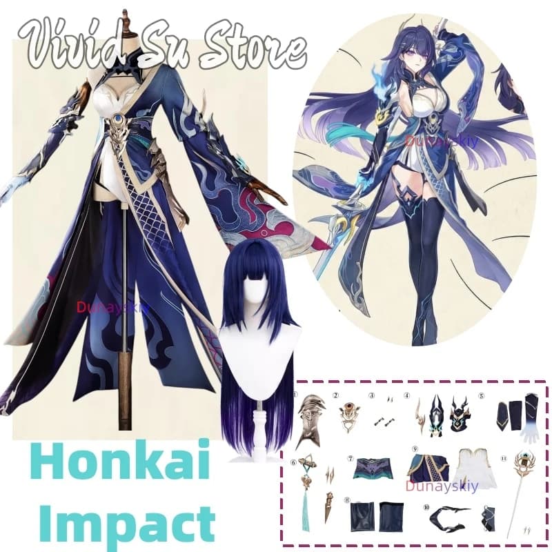 Game Cosplay Series Honkai Impact 3rd, Raiden Mei Zhen Yanyue Kouxiao, Sexy Costume DUNAYSKIY@ New Corazza for Halloween