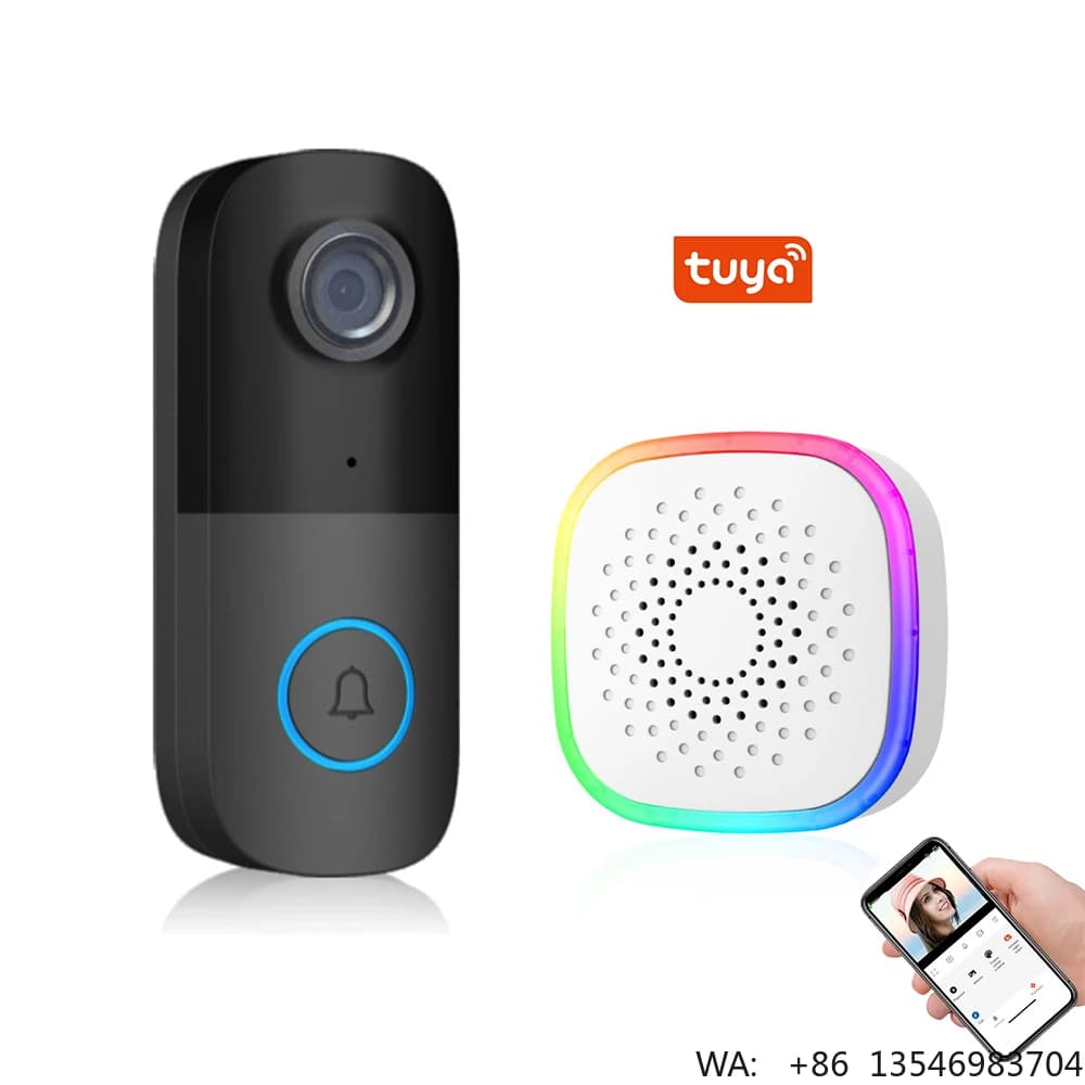 Campanello Video Smart WiFi Tuya 1080P, Telecamera per Porta con Visione Notturna 2MP, Citofono e Sistema di Sicurezza Domestica