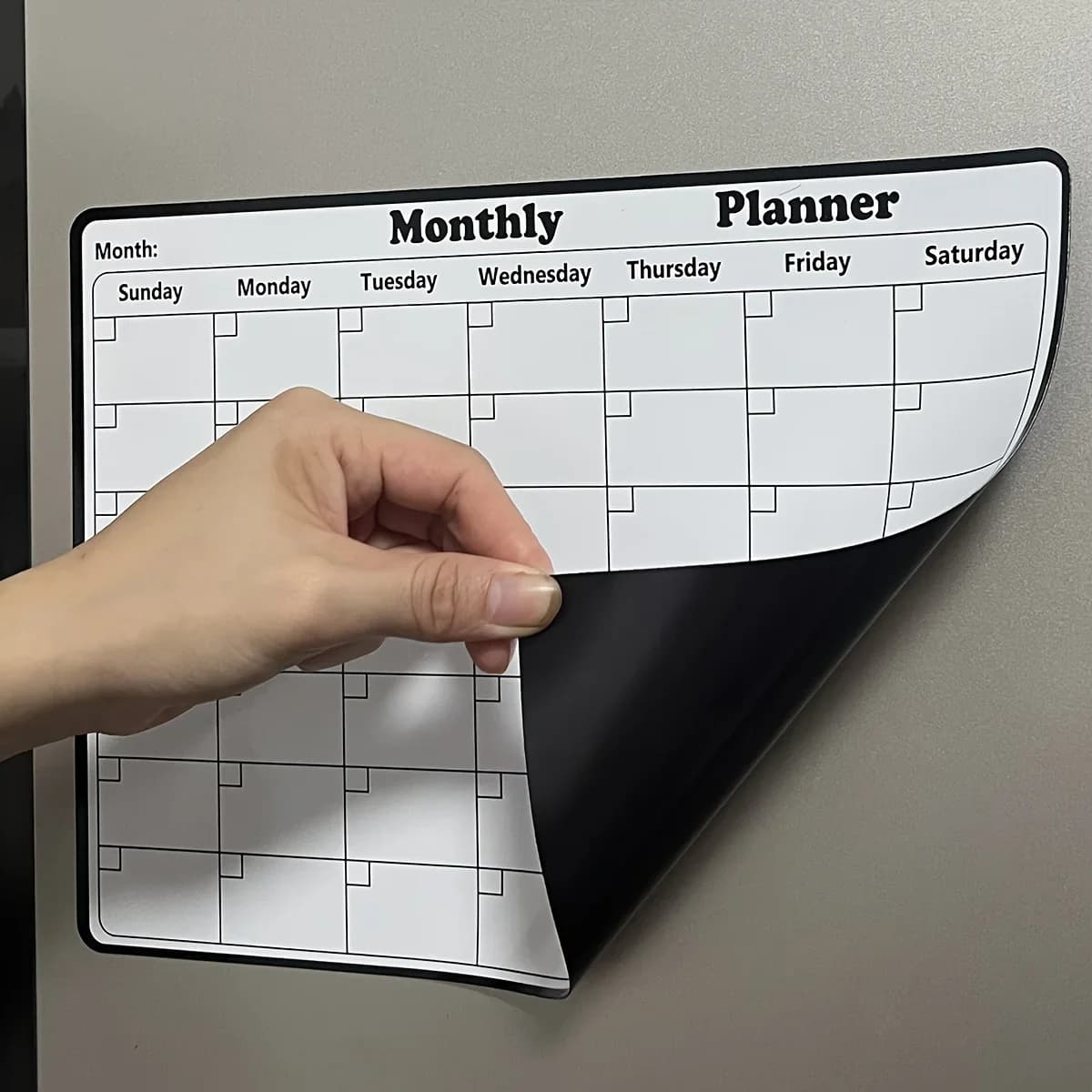 Frigorifero magnetico Calendario cancellabile a secco Pianificatore mensile Lavagna Record Bacheca Memo Pad Magneti per frigorifero Decorazioni per la cucina