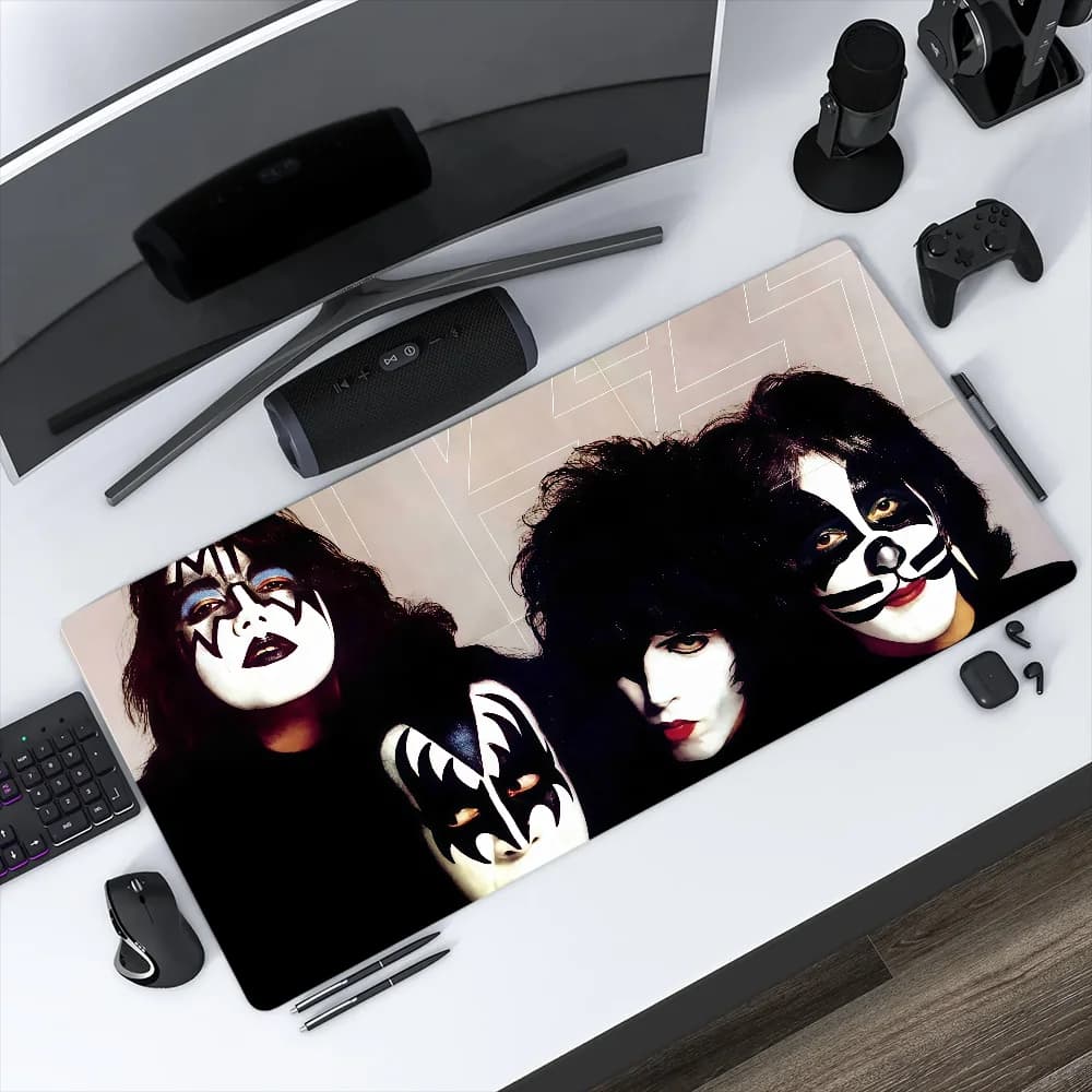 Tappetino per mouse K-KISS Singer Band, antiscivolo, con bordi rinforzati, per ufficio, studenti, gaming, spesso, grande, per scrittura, tappetino da scrivania, cuscino