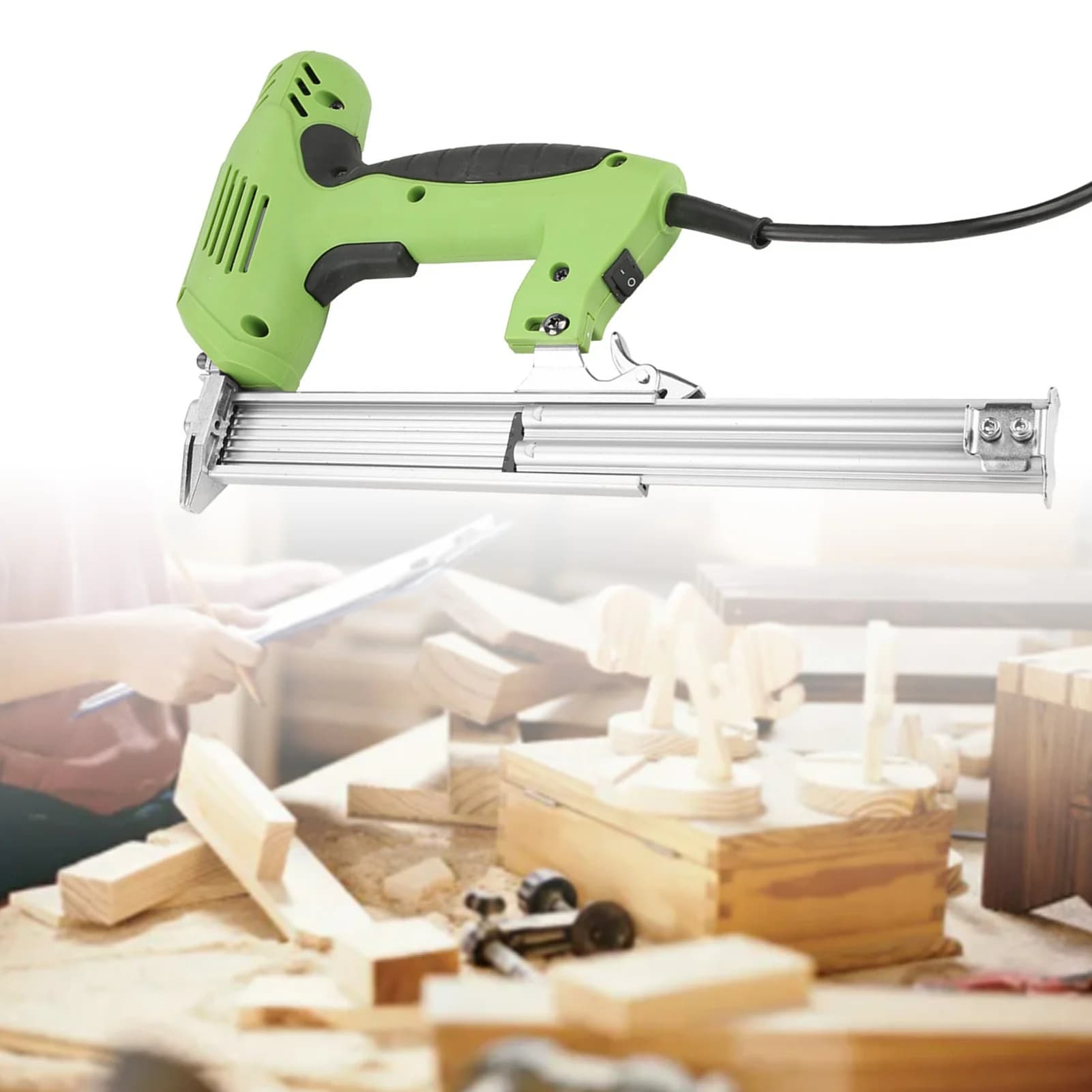 Pistola per punti metallici per chiodatrice elettrica F30 da 1800 W per struttura in legno Carpenteria Lavorazione del legno Costruzione Utensili elettrici per la produzione di mobili